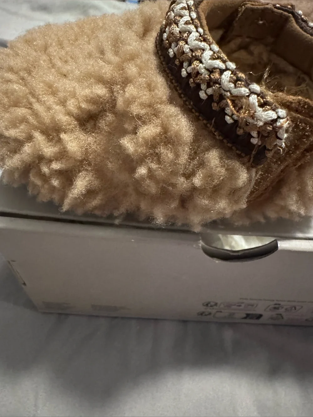 UGG Baby Sheepskin Crib Booties in Chestnut Brown